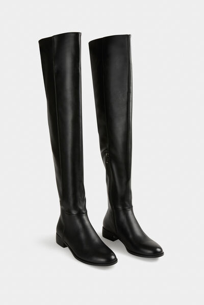 Botas por encima de la rodilla negro mujer