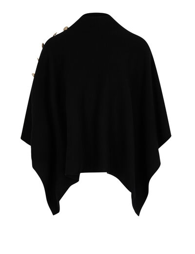 Capa con cuello alto negro mujer