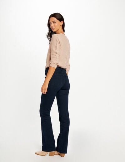 Vaquero boot-cut talle alto denim crudo mujer