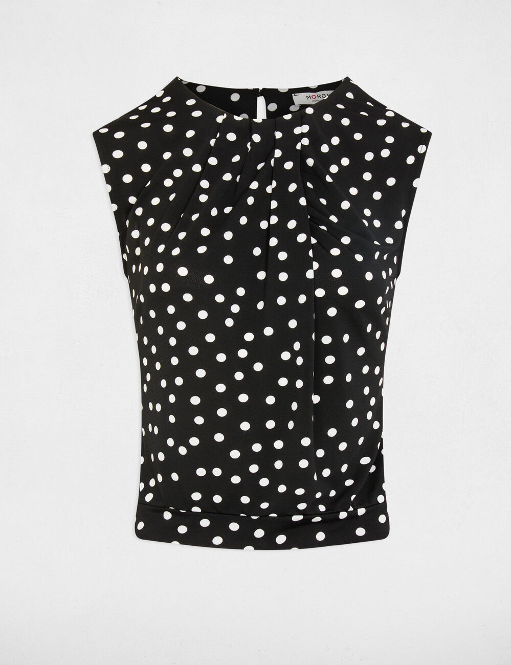 Camiseta corta sin mangas negro mujer