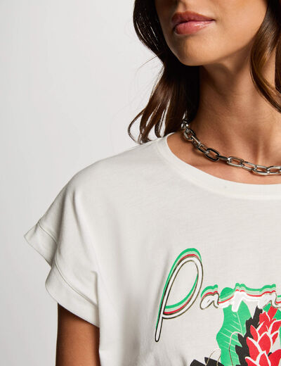 Camiseta con mensaje blanco mujer