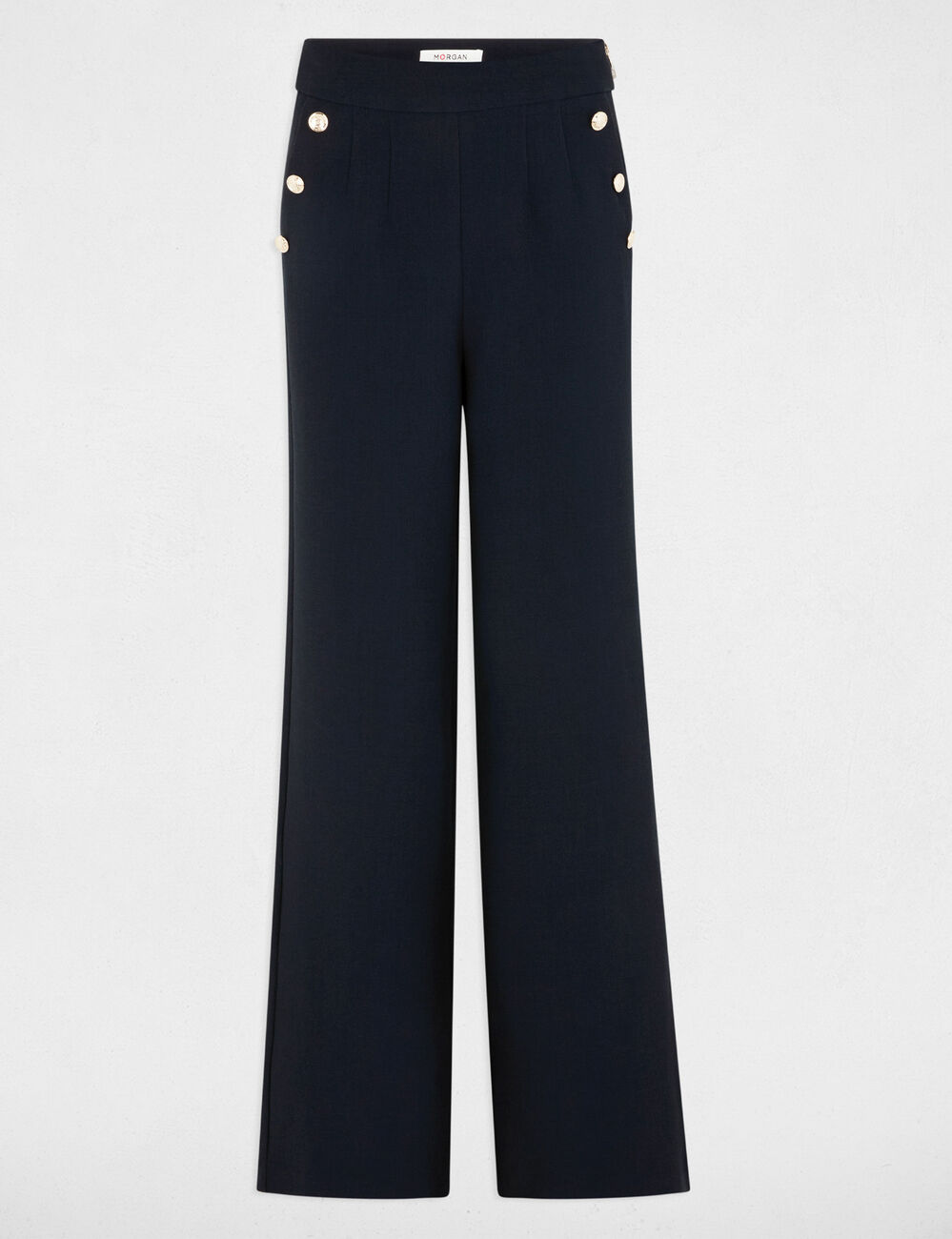 Pantalón pernera ancha azul marino mujer