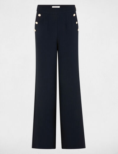 Pantalón pernera ancha azul marino mujer