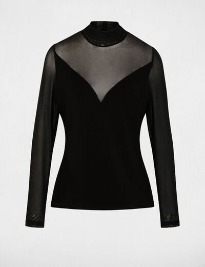 Camiseta manga larga negro mujer