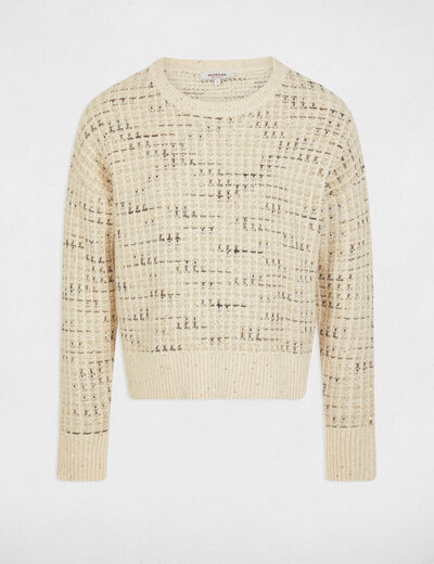 Jersey cuello redondo crudo mujer