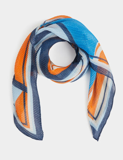 Fular plisado estampado multicolor mujer