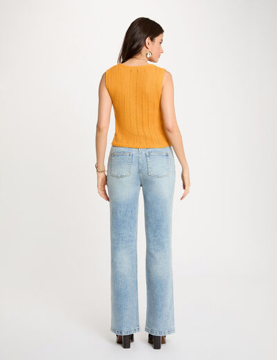 Chaleco ajustado sin mangas naranja oscuro mujer