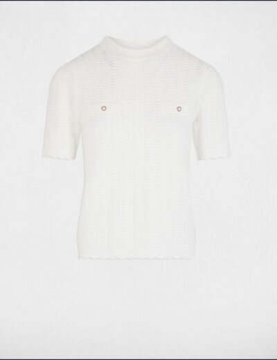 Jersey manga corta blanco mujer