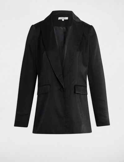 Americana de antelina negro mujer