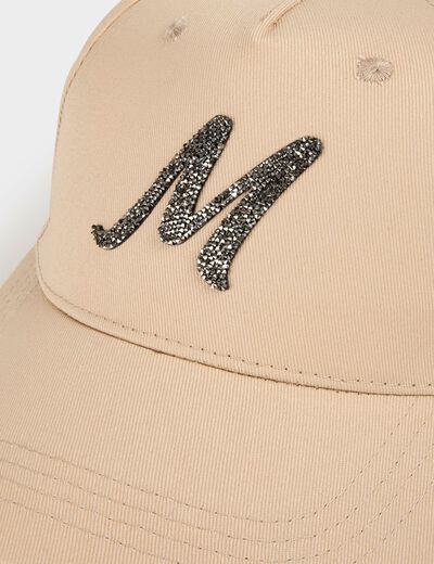 Gorra M con strass beige mujer