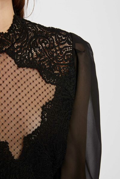 Body con encaje negro mujer