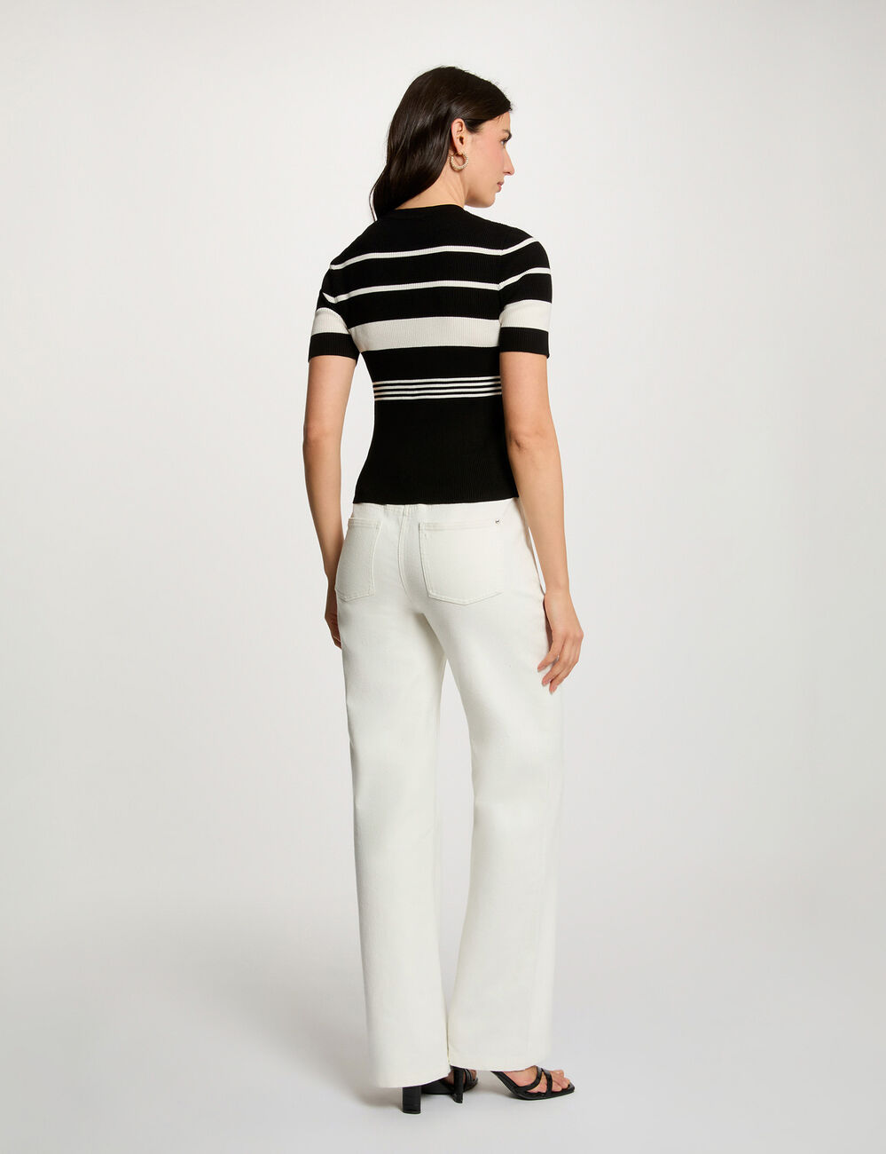 Jersey fino cuello v negro mujer
