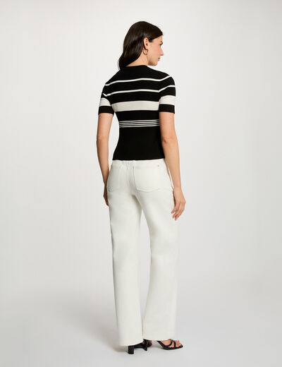 Jersey fino cuello v negro mujer