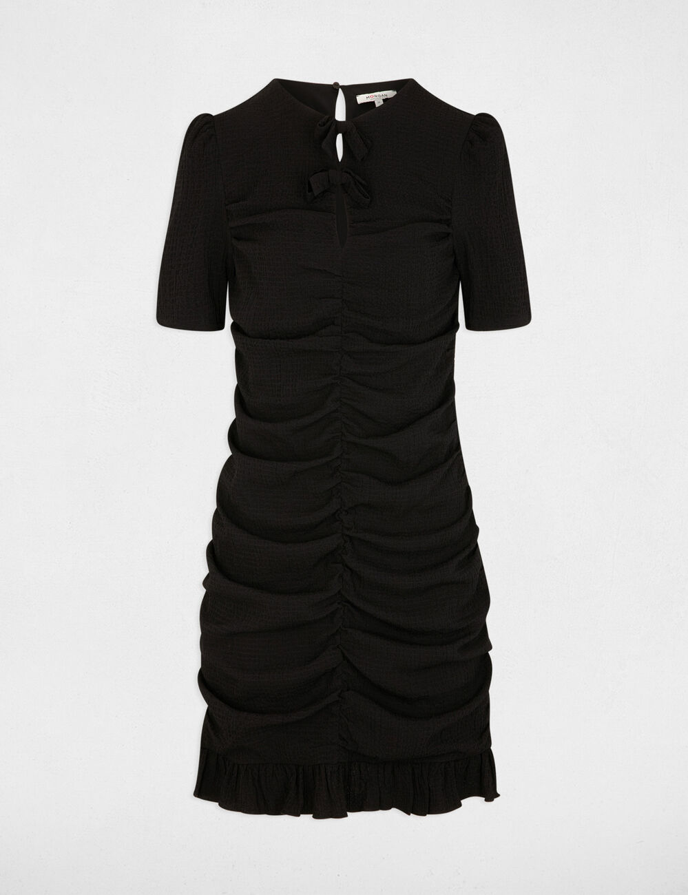 Vestido corto ajustado negro mujer