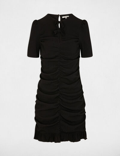 Vestido corto ajustado negro mujer