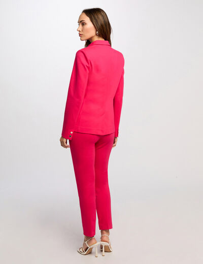 Pantalón cigarette con pinzas rosa frambuesa mujer