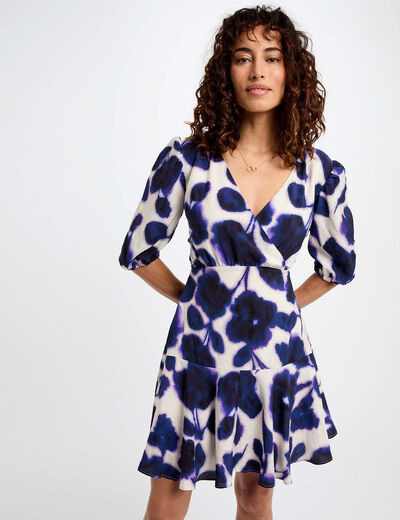 Vestido acampado estampado multicolor mujer