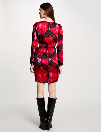 Vestido corto estampado multico mujer