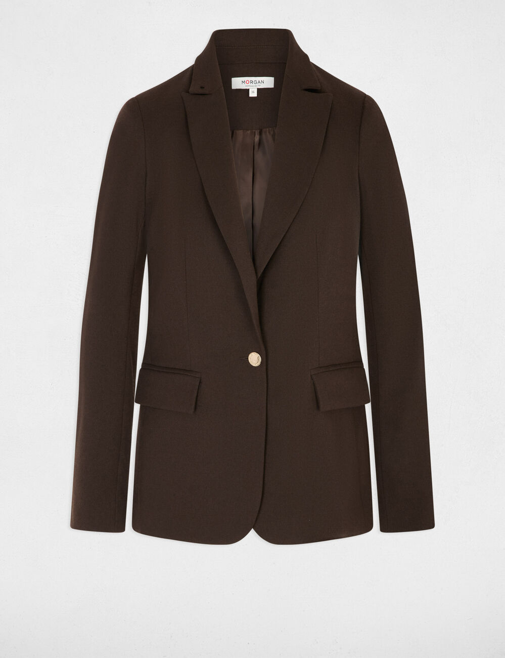 Chaqueta blazer marr&oacute;n oscuro mujer