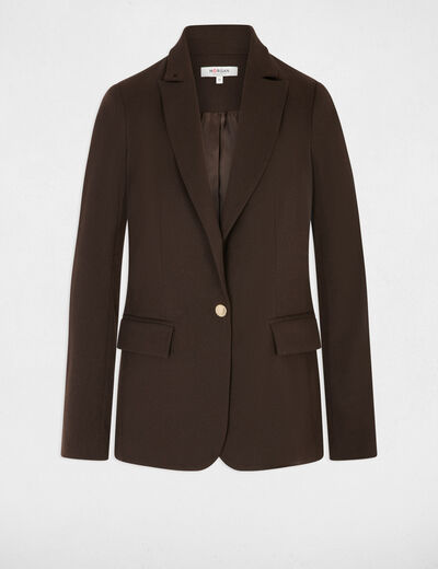 Chaqueta blazer marr&oacute;n oscuro mujer