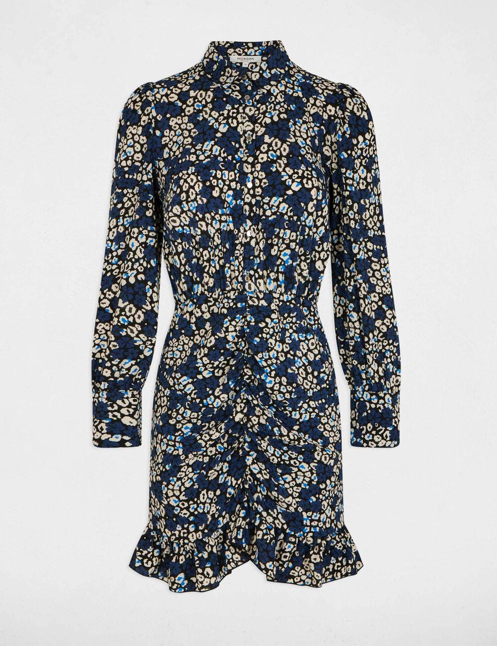 Vestido corto fluido multicolor mujer