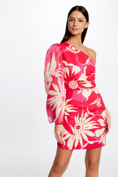 Vestido ajustado estampado floral multicolor mujer