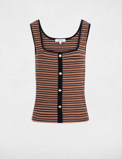 Camiseta de tirantes a rayas multicolor mujer