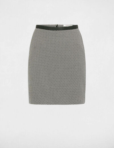 Falda corta estampado jacquard multico mujer