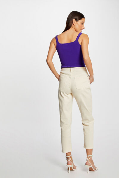 Top punto con tirantes violeta mujer