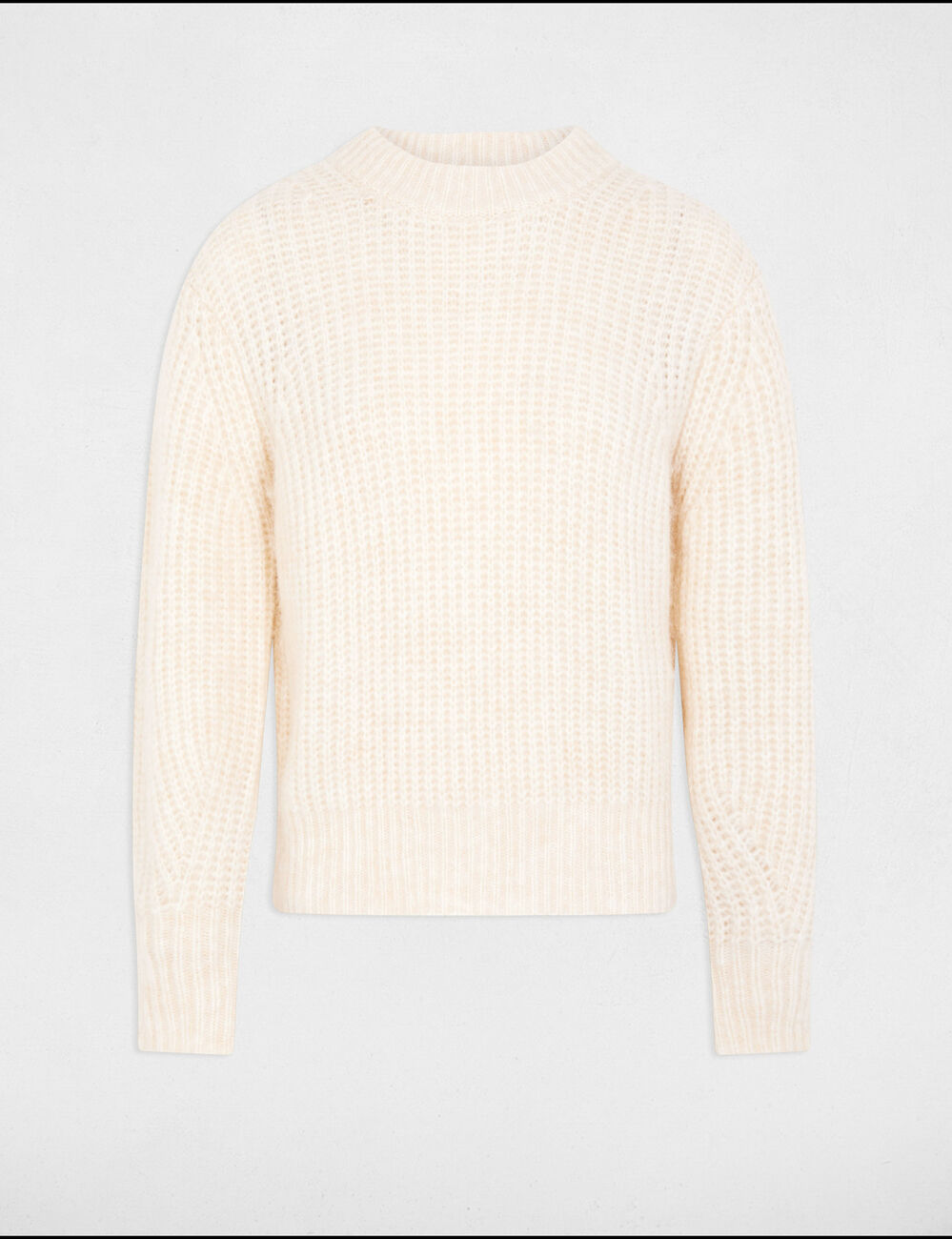 Jersey cuello redondo marfil mujer