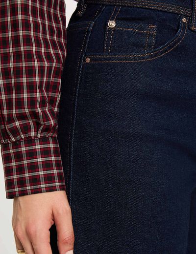 Vaqueros rectos de tiro alto denim crudo mujer