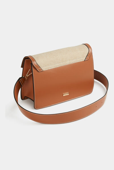 Bolso en bandolera con solapa marrón mujer