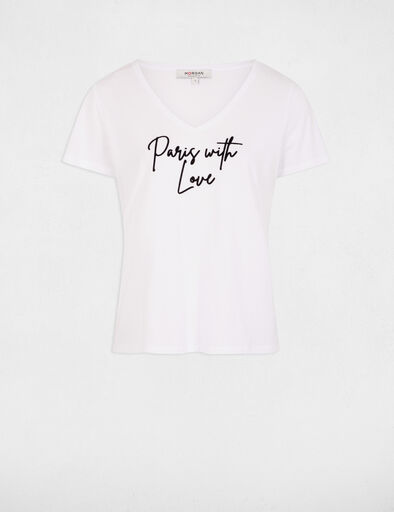 Camiseta con mensaje blanco mujer