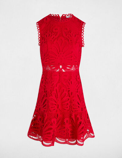 Vestido corto evas&eacute; encaje rojo mujer