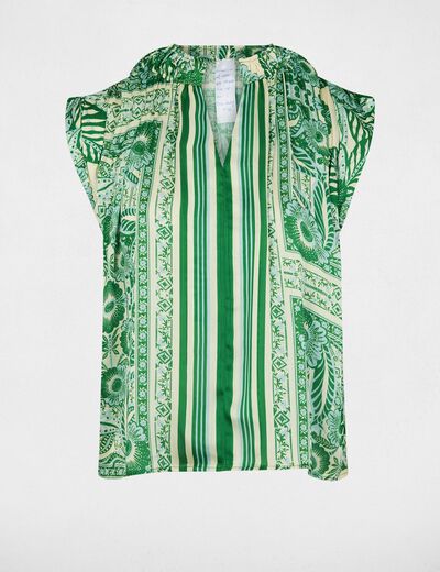Blusa sin mangas cuello v multicolor mujer