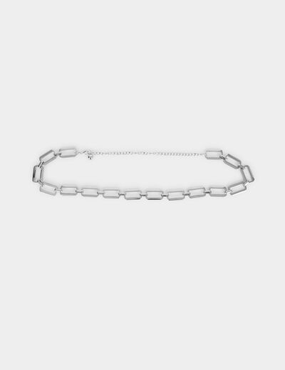 Cintur&oacute;n de cadena couleur argent mujer