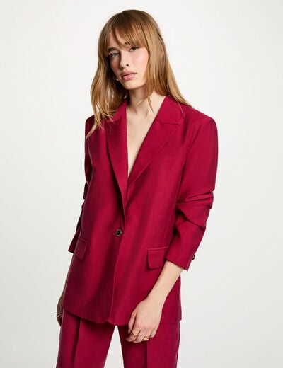 Chaqueta blazer burdeos mujer