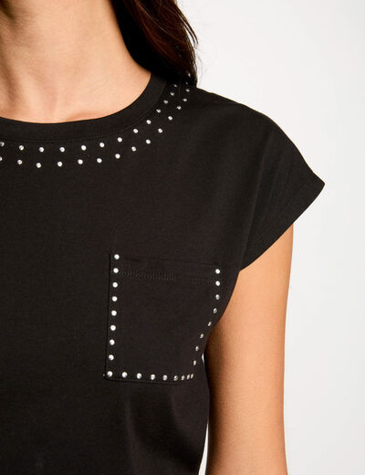 Camiseta manga corta negro mujer