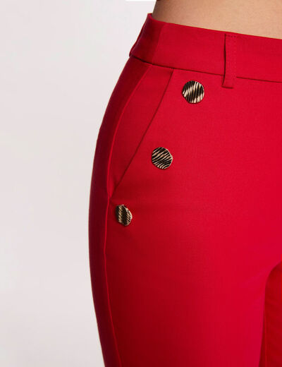 Pantal&oacute;n cigarette rojo mujer