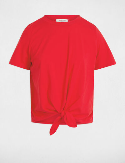 Camiseta manga corta rojo mujer