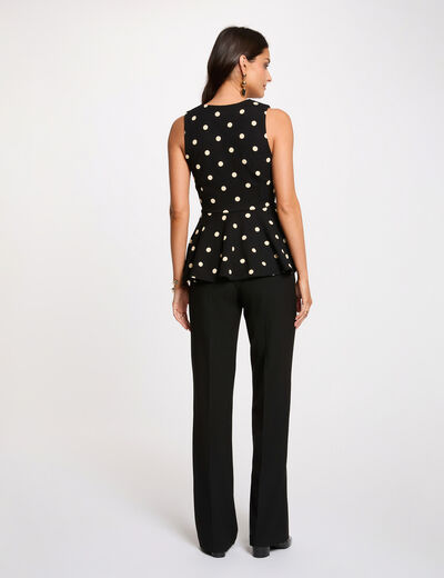 Top ajustado cuello v blanco mujer