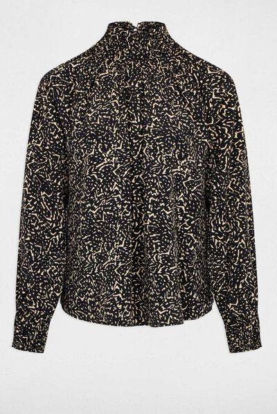Blusa manga larga estampado abstracto multico mujer