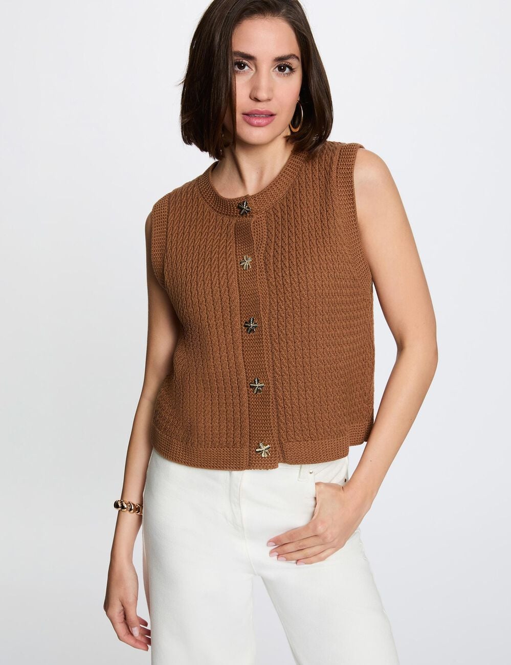 Jersey sin mangas c&aacute;mel mujer