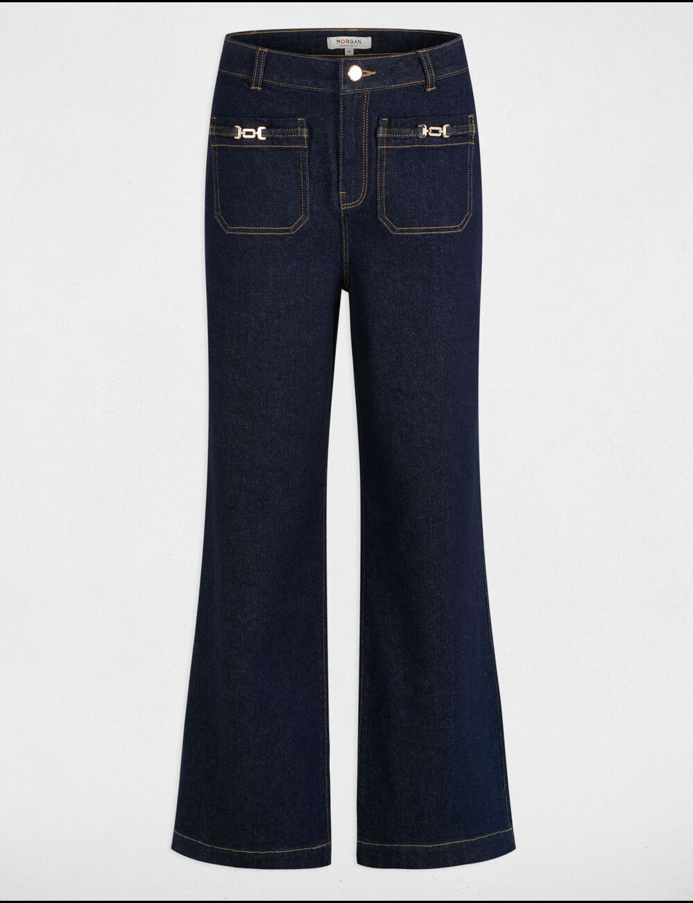 Vaquero pernera ancha denim crudo mujer