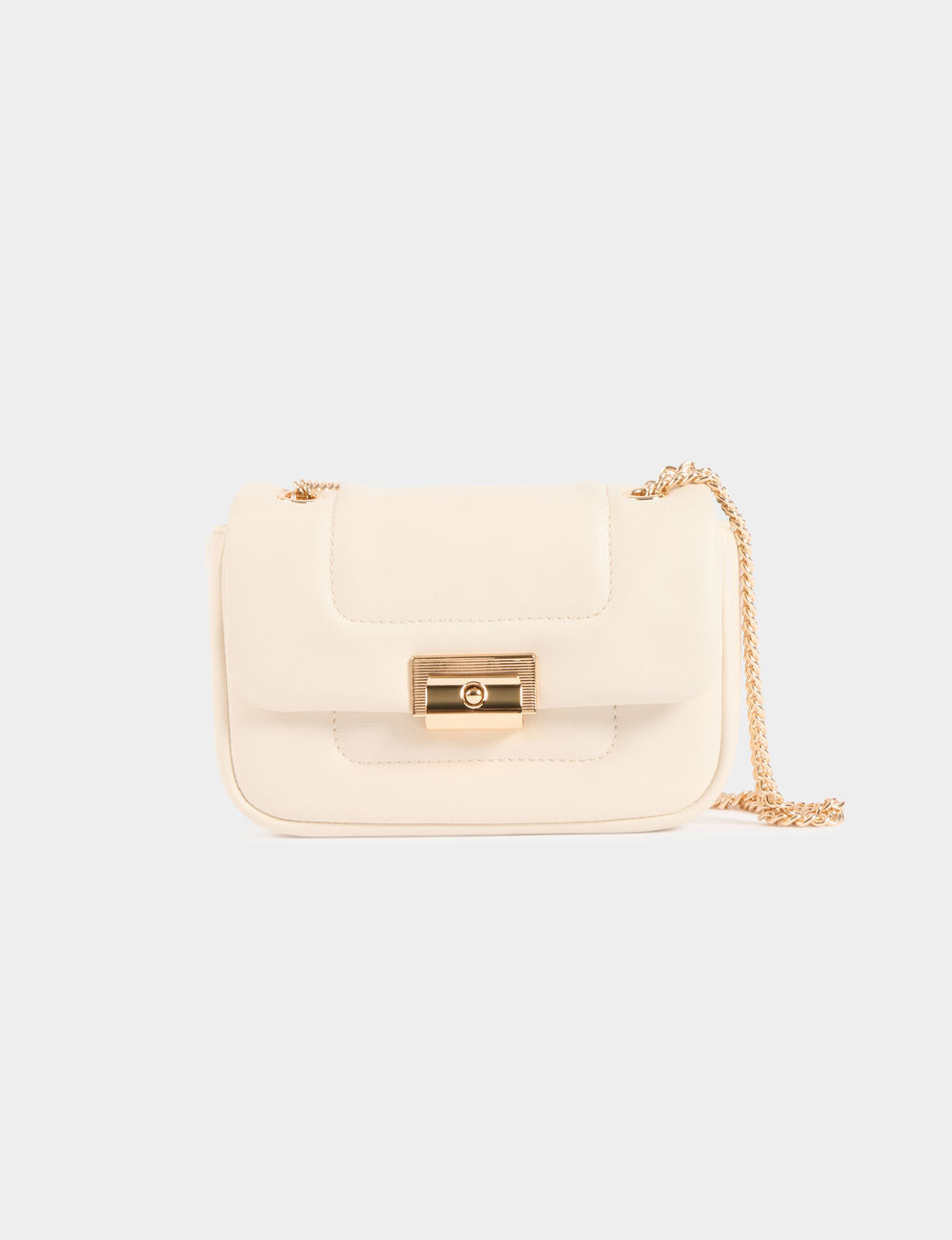 Bolso cartera de mano marfil mujer