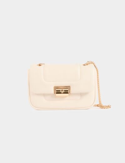 Bolso cartera de mano marfil mujer