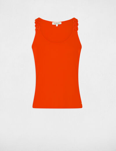 Top sin manga orange mujer