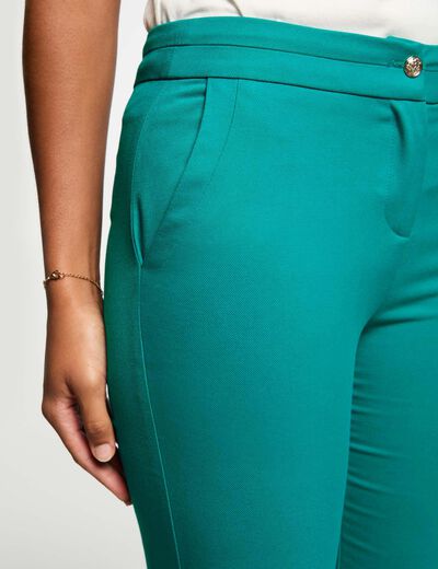 Pantalón cigarette azul turquesa mujer