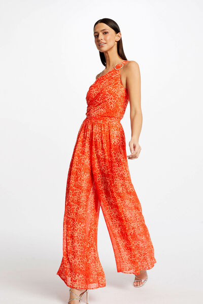 Mono largo pernera ancha estampado caramelo mujer