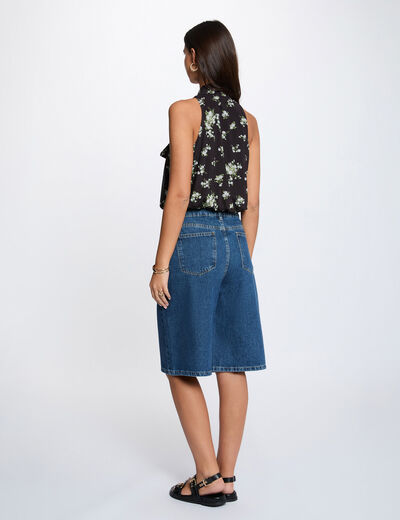 Top sin mangas con cuello lazada multicolor mujer